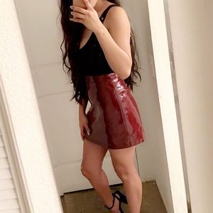 Forever 21 dark red leather skirt